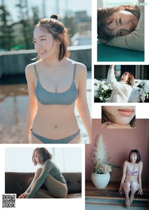 A woman in a black bra and panties posing for a picture.